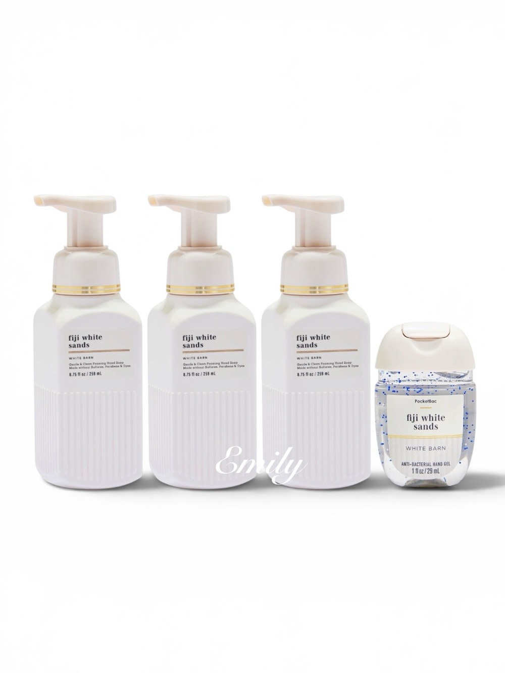 NEW Bath & Body Works FIJI WHITE SANDS 3-Pc LUXE Foam Hand Soap Collection Set